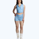 High-Waisted Biker Shorts Baby Blue