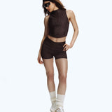 High-Waisted Biker Shorts Choco Brown
