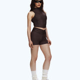 High-Waisted Biker Shorts Choco Brown