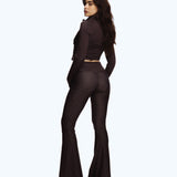 High-Waisted Flare Leggings Choco Brown