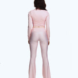 High-Waisted Flare Leggings Baby Pink