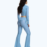 High-Waisted Flare Leggings Baby Blue
