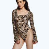 Flock Mesh Bodysuit Nude Tattoo