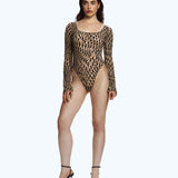 Flock Mesh Bodysuit Nude Tattoo