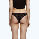 Flock Mesh Cheeky Briefs Black