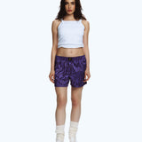 Satin Boxer Shorts Purple Zebra