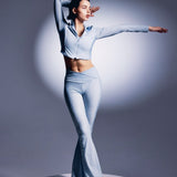 Zip Long Sleeve Top Baby Blue