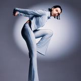 High-Waisted Flare Leggings Baby Blue