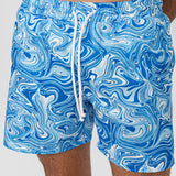 Swim Shorts White & Blue