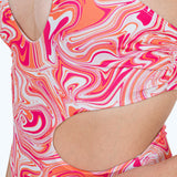 Swim One-piece Orange & Pink