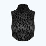 Flock Mesh Crop Top Black