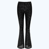 Flock Mesh Flare Pants Black
