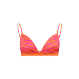 Triangle Bikini Top Wild Sunrise Orange & Pink Zebra