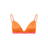 Triangle Bikini Top Wild Sunrise Orange & Pink Zebra