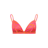 Triangle Bikini Top Wild Sunrise Orange & Pink Zebra