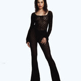 FLOCK MESH FLARE PANTS