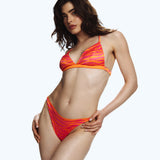 Wild Sunrise Bikini Top - Orange & Pink Zebra