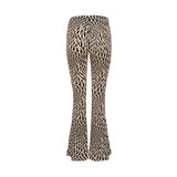 Flock Mesh Flare Pants Tattoo Beige