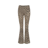 Flock Mesh Flare Pants Tattoo Beige