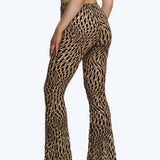 Flock Mesh Flare Pants Tattoo Beige