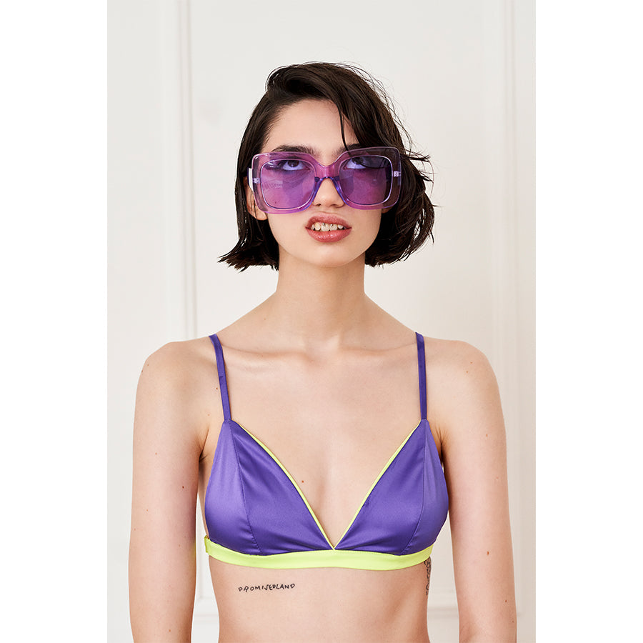 SATIN BRALETTE Purple Rain - Ekcentrik Underwear
